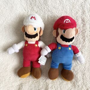 Super Mario Bros Lot Of 2 Plush Fire Power 9” Stuffed Doll Toy